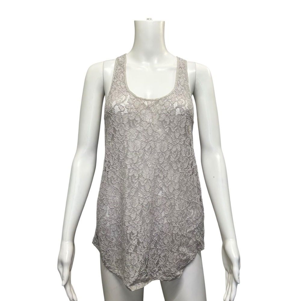 Wilfred Heavy Gray Lace Tank Top Size S